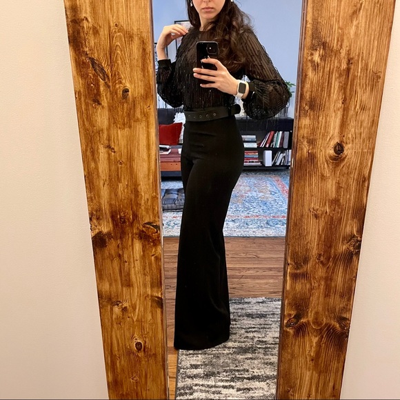 AKIRA Pants - Black Long Sleeve Sequin Jumpsuit